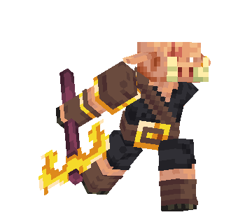 A Piglin Warlord running.